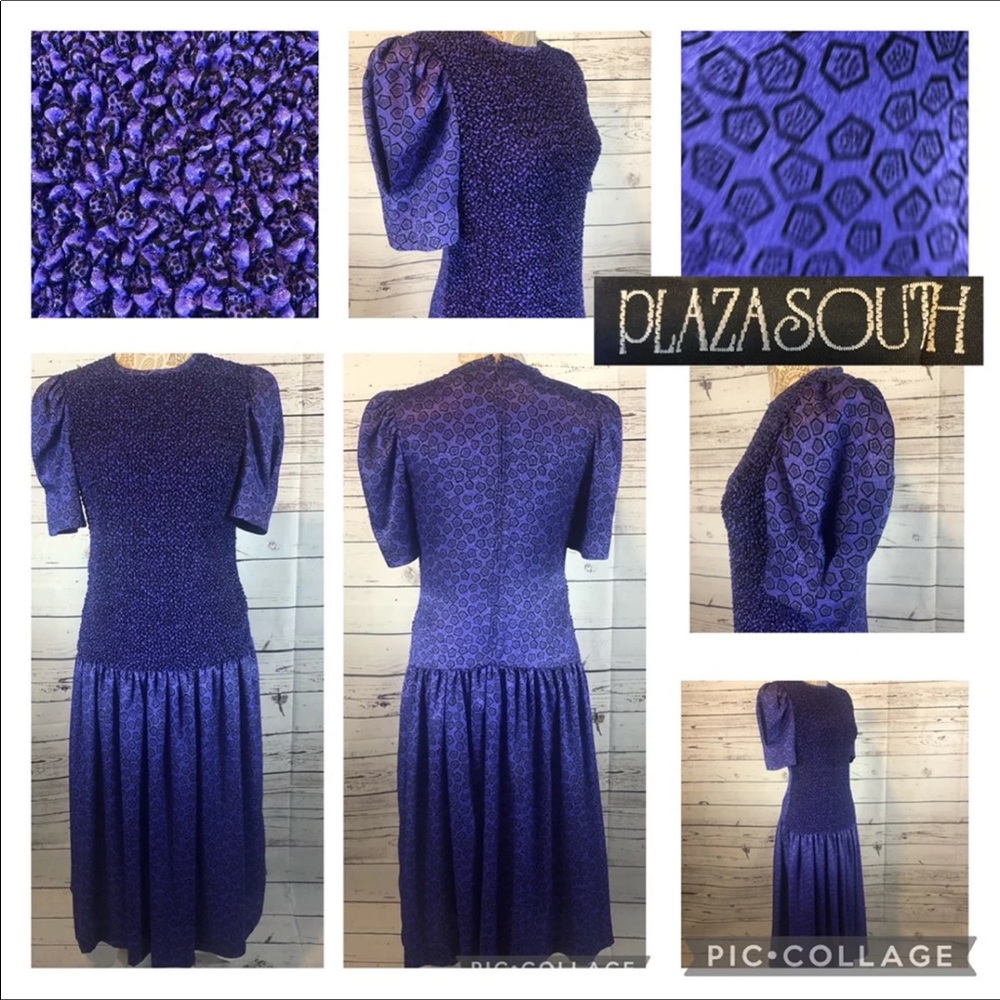 Plaza south vintage dress 
Screaming 80’s dress 
In purple with black